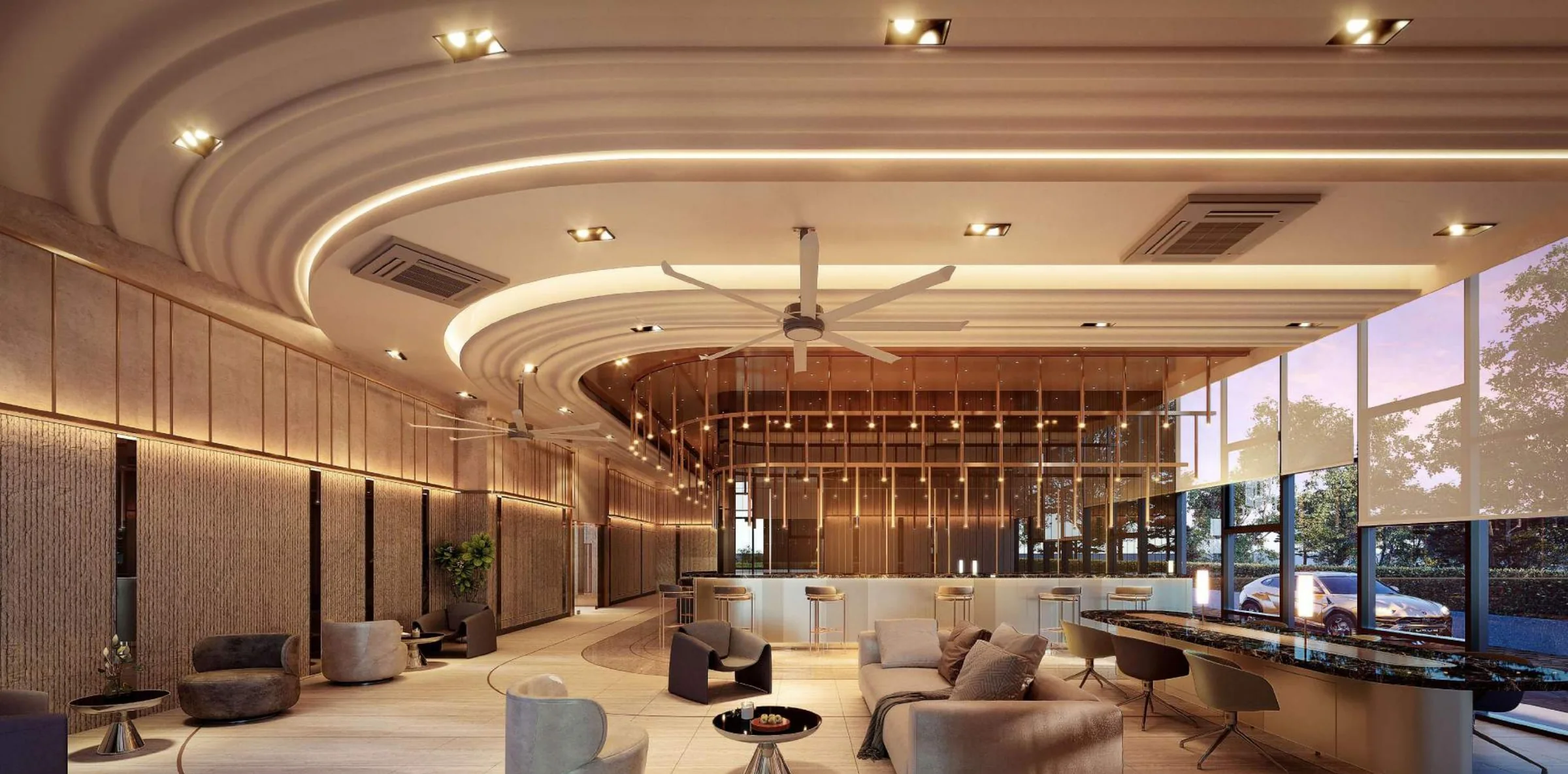 The Celestz grand lobby - artist's impression