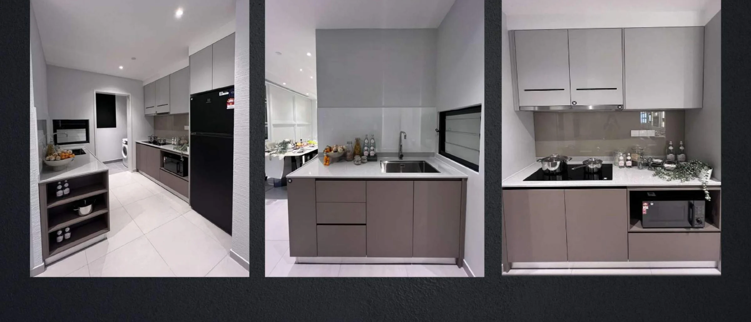 Three official fitted kitchen views for The Celestz